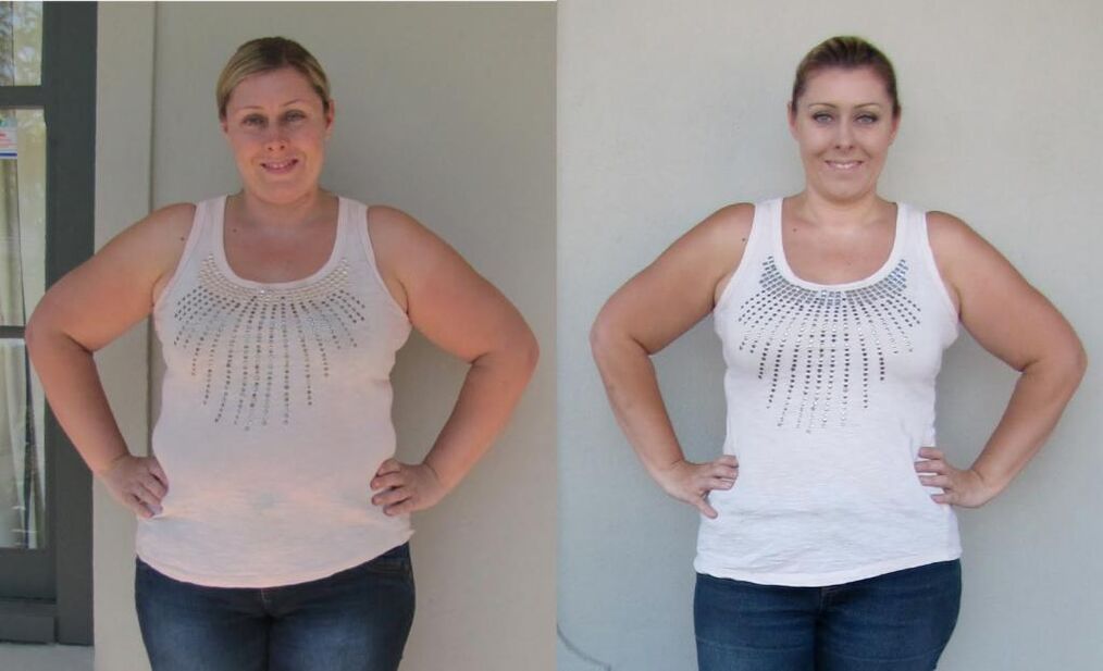 avant et après avoir perdu du poids avec un régime à 6 pétales