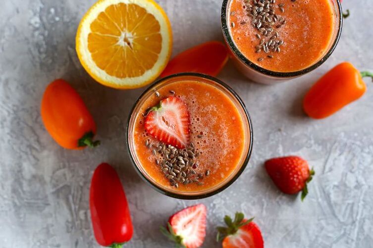 smoothie fraise-orange au poivron